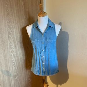 Tramp - Light Blue Button Down Tank Top - Size M